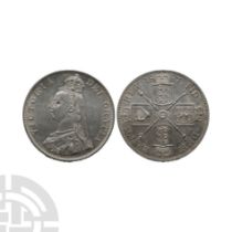 English Milled Coins - Victoria - 1887 - AR Double Florin