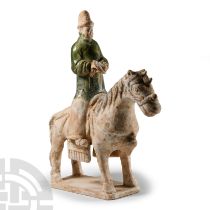 Chinese Ming Terracotta Attendant on Horseback