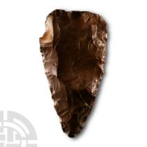 Stone Age Classic Teardrop-Shaped Knapped Flint Handaxe