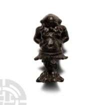 Roman Bronze Silenus Statuette Casket Fitting