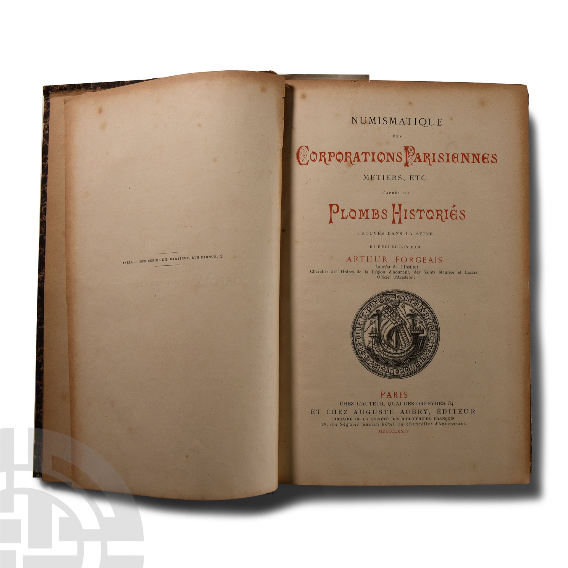 Archaeological Books - Forgeais - Numismatique Des Corporations Parisiennes Metiers, etc.d'Apres Les
