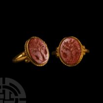 Byzantine Gold Ring with Red Gemstone