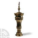 Silver-Gilt Pineapple Chalice with Saint George