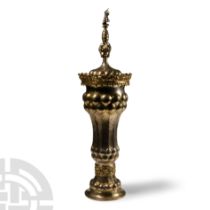 Silver-Gilt Pineapple Chalice with Saint George