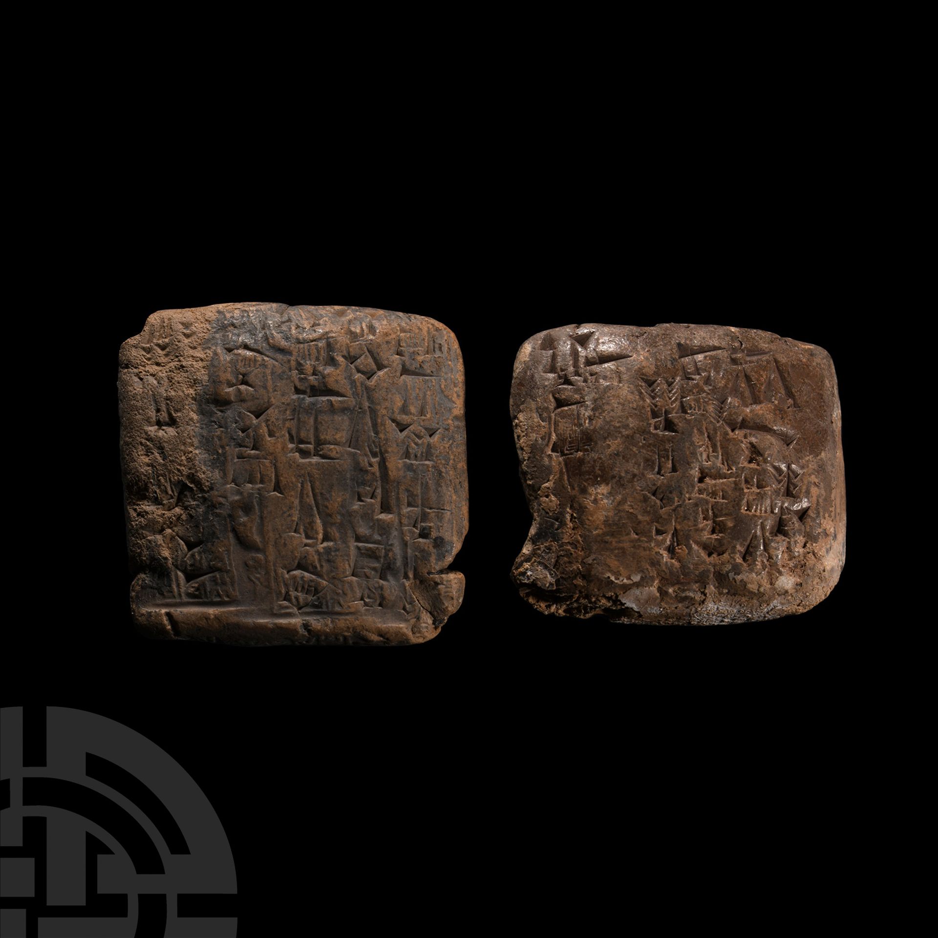 Mesopotamian Cuneiform Tablet Group with Administrative Tablet and a King Šu-Sin Tax Text