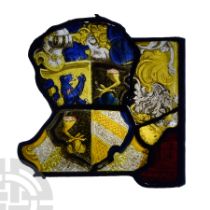 Medieval Stained Glass Armorial Panel