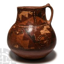 Large Pre-Columbian Nazca Terracotta Geometric Jug