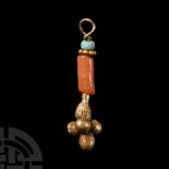 Western Asiatic Gold Pendant with Beads