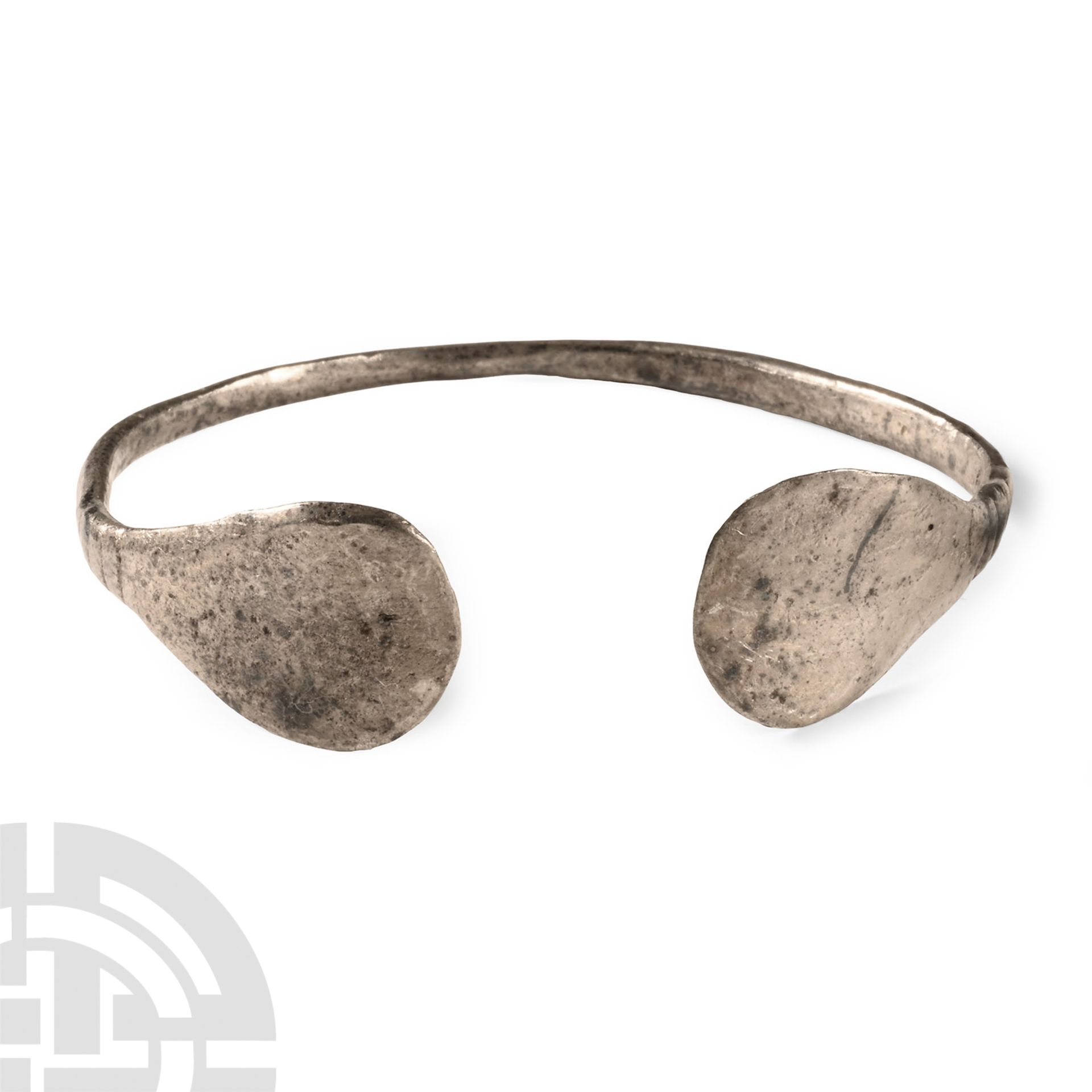 Roman Silver Armilla Bracelet with Paddle Terminals