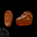 Neo Babylonian Agate Duck Weight with Engraving