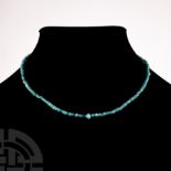 Western Asiatic Turquoise Blue Glass Bead Necklace String