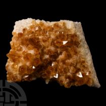 Natural History - Large Citrine Crystal Geode Display Section.