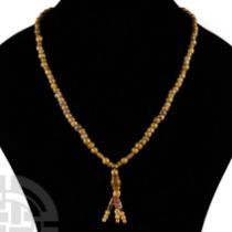 Roman Gold Glass Bead Necklace