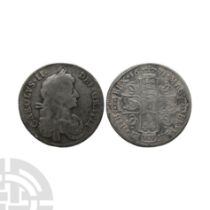 English Milled Coins - Charles II - 1671 - AR Halfcrown