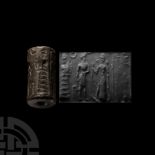 Old Babylonian Stone Cylinder Seal with Ishtar Presentation Scene