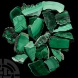 Natural History - Cut and Polished Malachite Specimen Group [20].