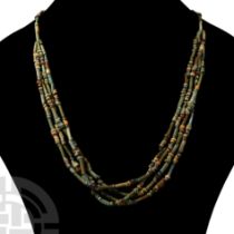 Egyptian Multi-Stranded Mummy Bead Necklace Collection