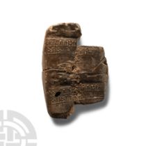 Mesopotamian Cuneiform Envelope Fragment with Figure