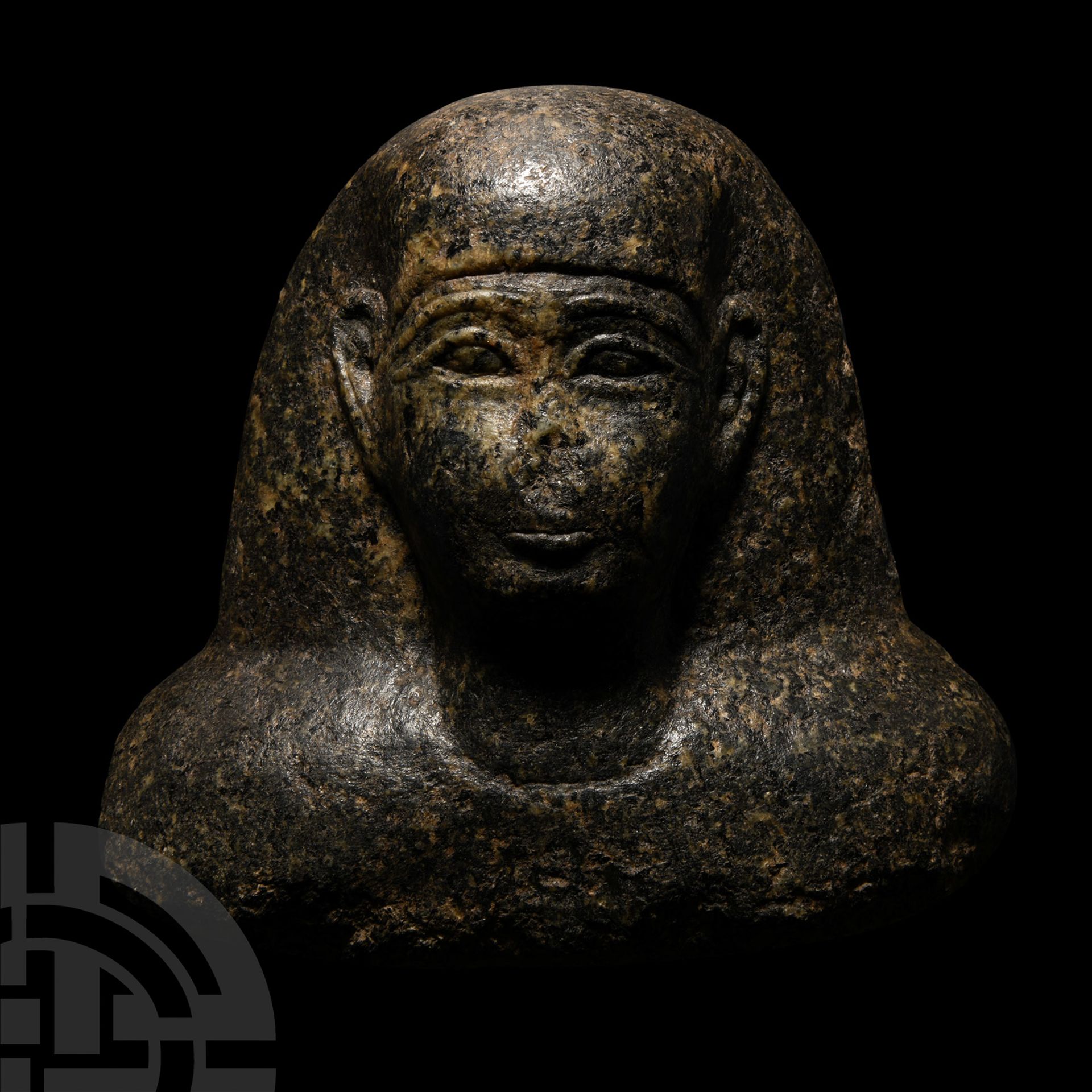 Egyptian Diorite Bust of a Dignitary - Bild 2 aus 2