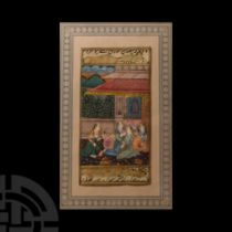 Framed Watercolour Painting with Harem Scene