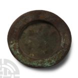 Western Asiatic Decorated Bronze Dish with Inscription