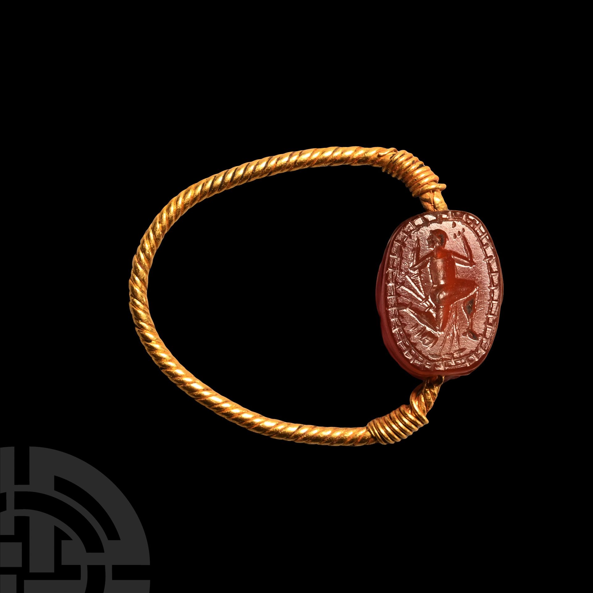 Etruscan Carnelian Scarab Gold Ring - Bild 2 aus 2