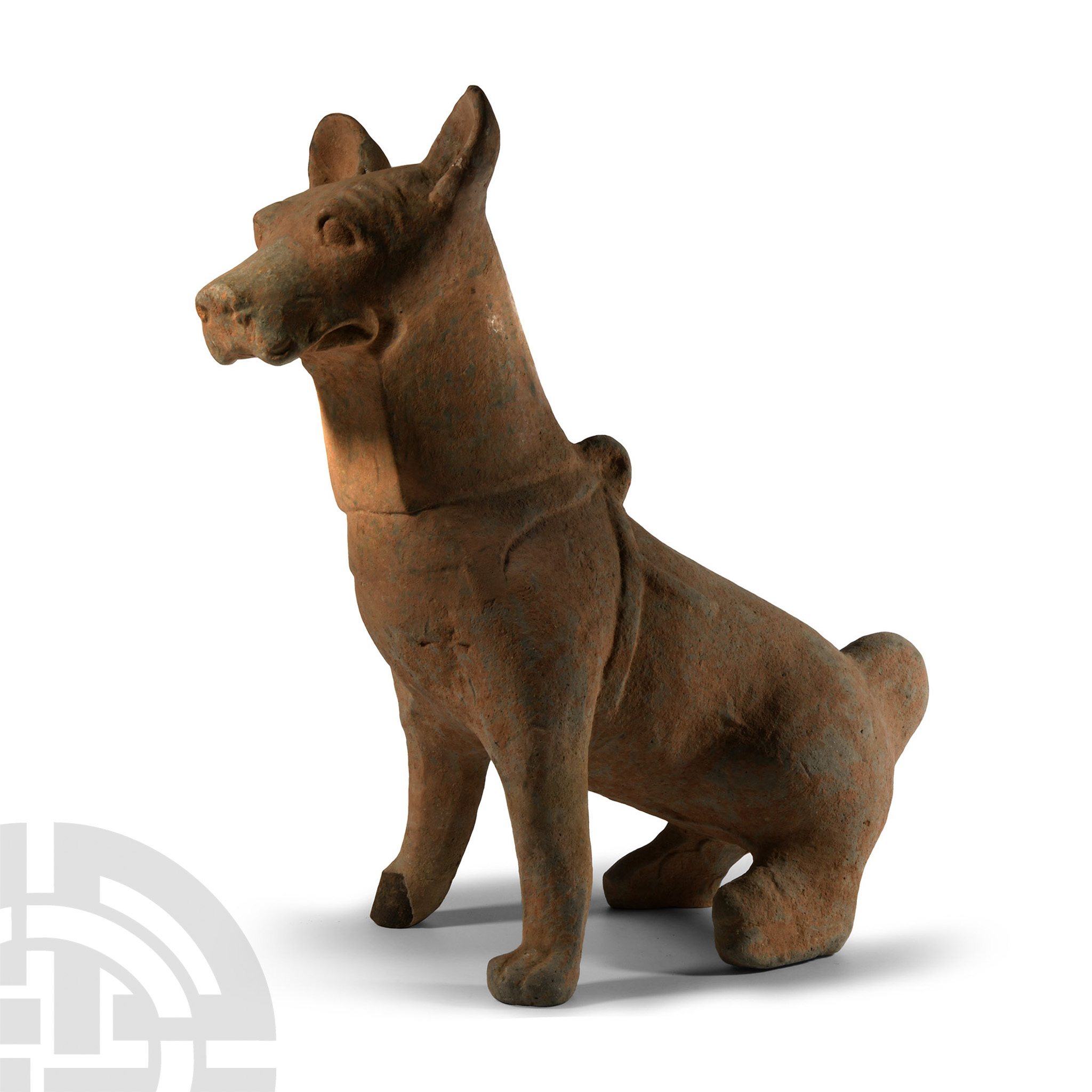 Chinese Han Terracotta Guardian Dog Statue - Image 2 of 2