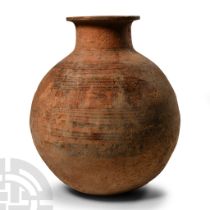 Large Western Asiatic Bichrome Terracotta Painted jar