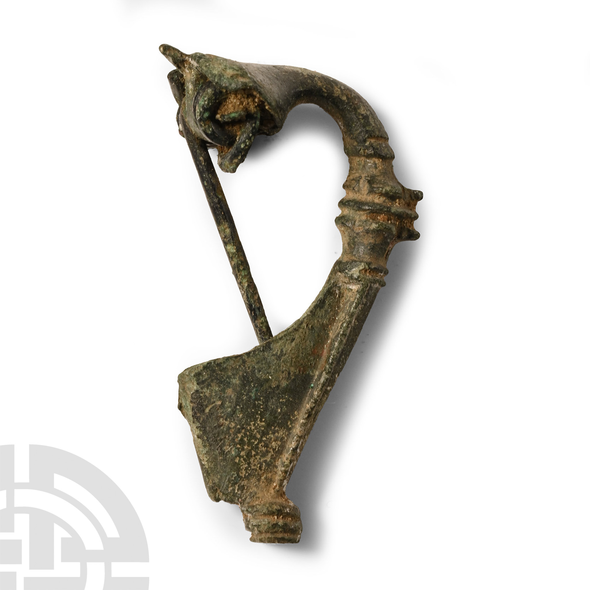 Roman Bronze Trumpet Brooch