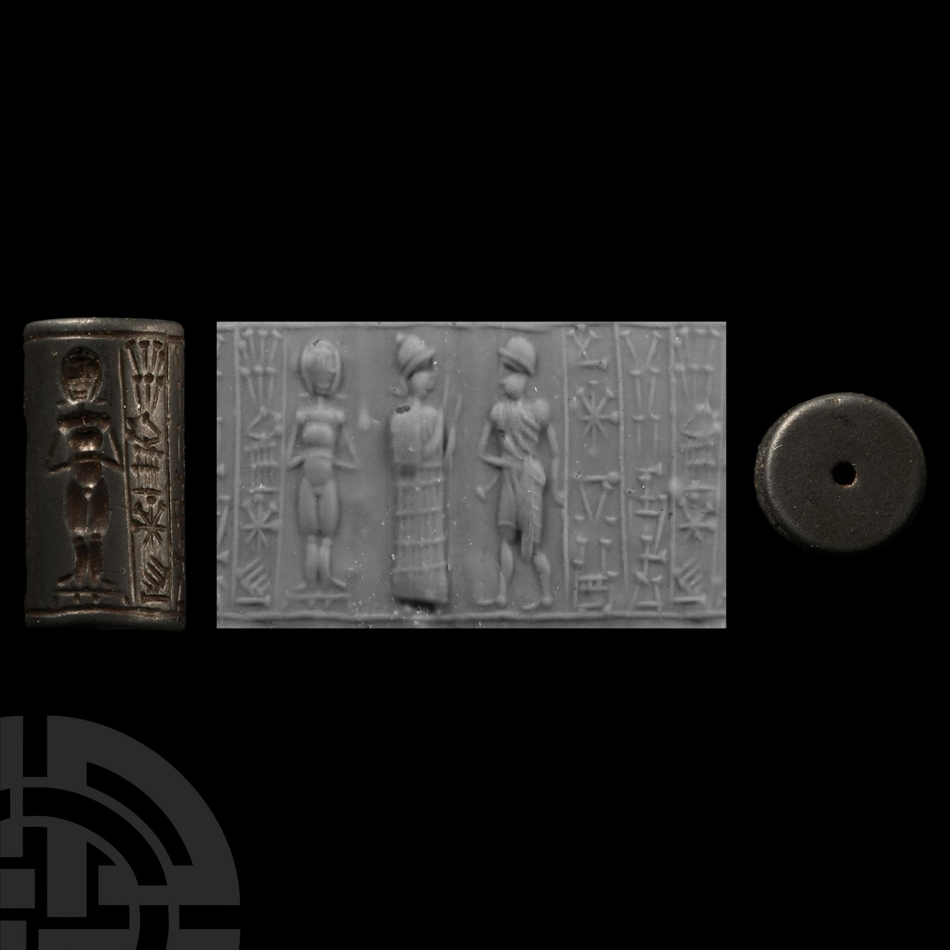 Old Babylonian Cylinder Seal with Worship Scene