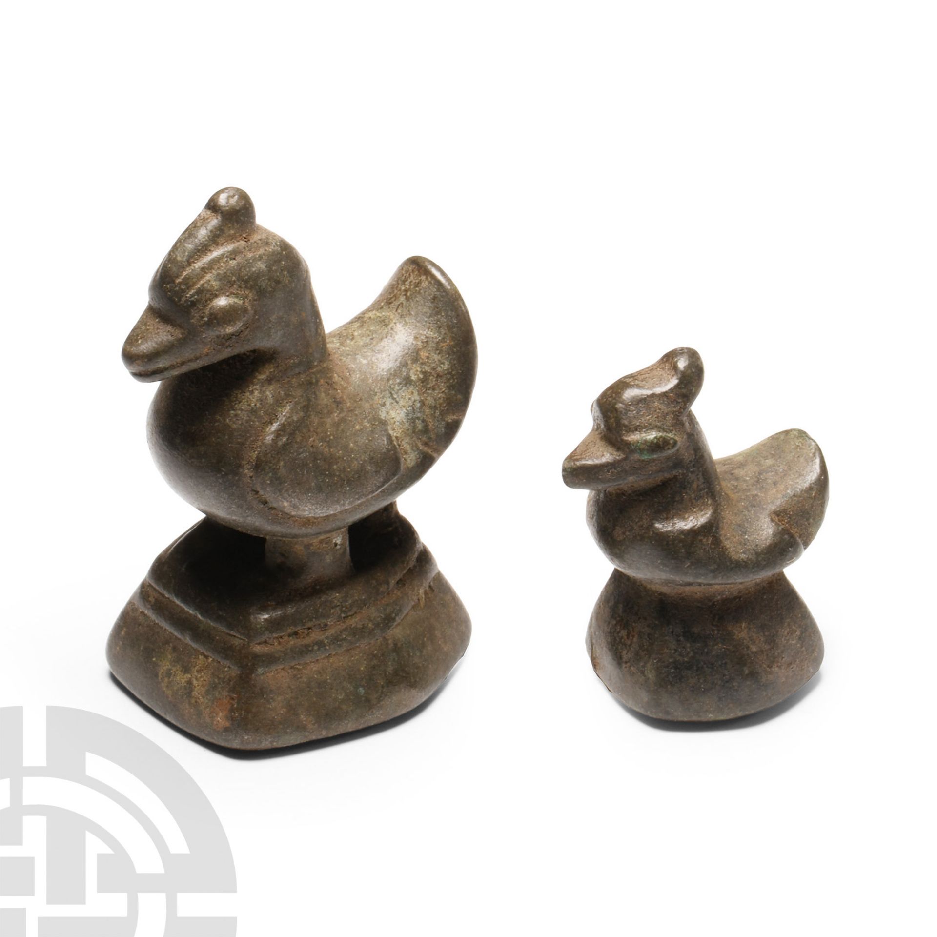 Bronze Mandarin Duck Opium Weight Group