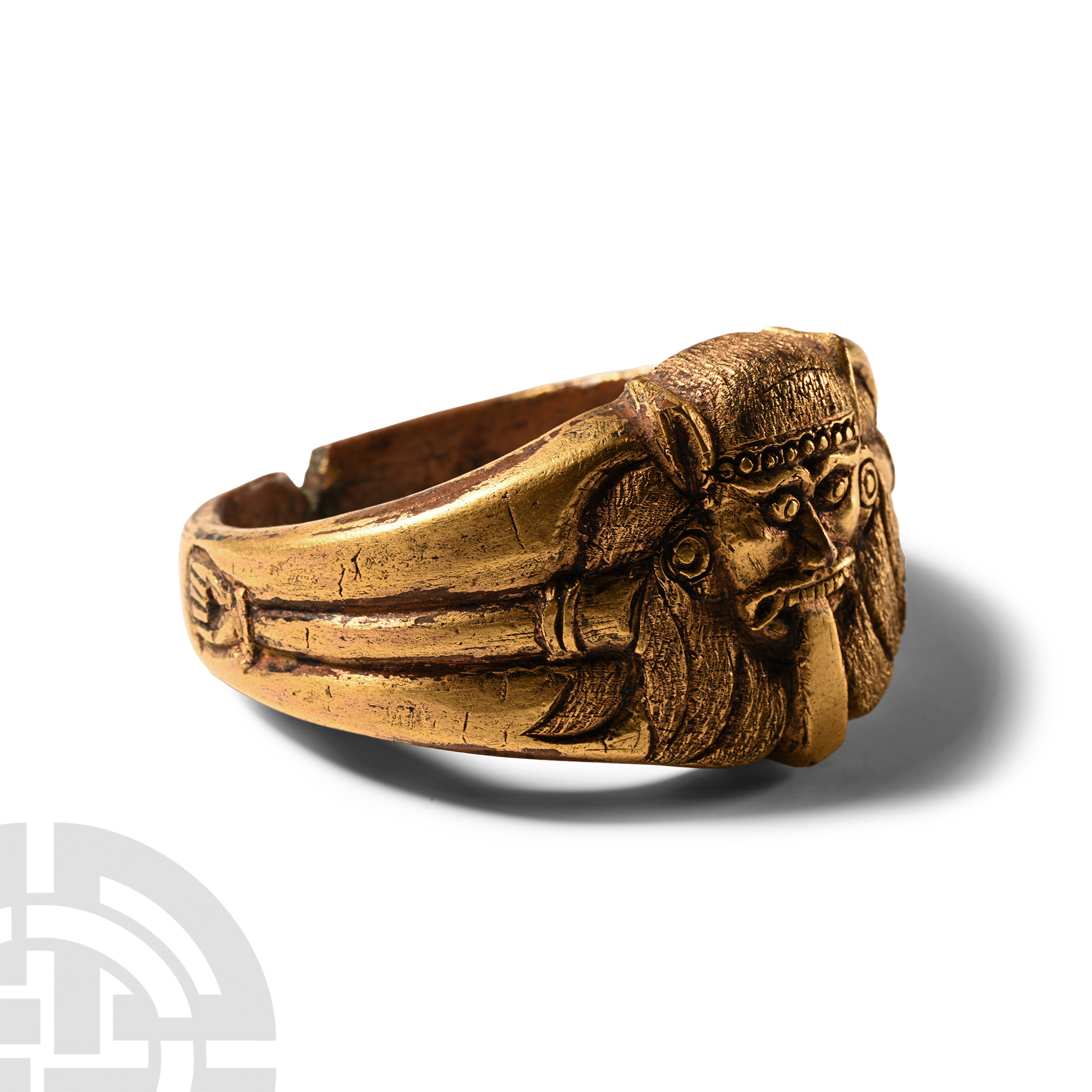 Tibetan Gilt Bronze Bracelet with Demon - Image 2 of 2
