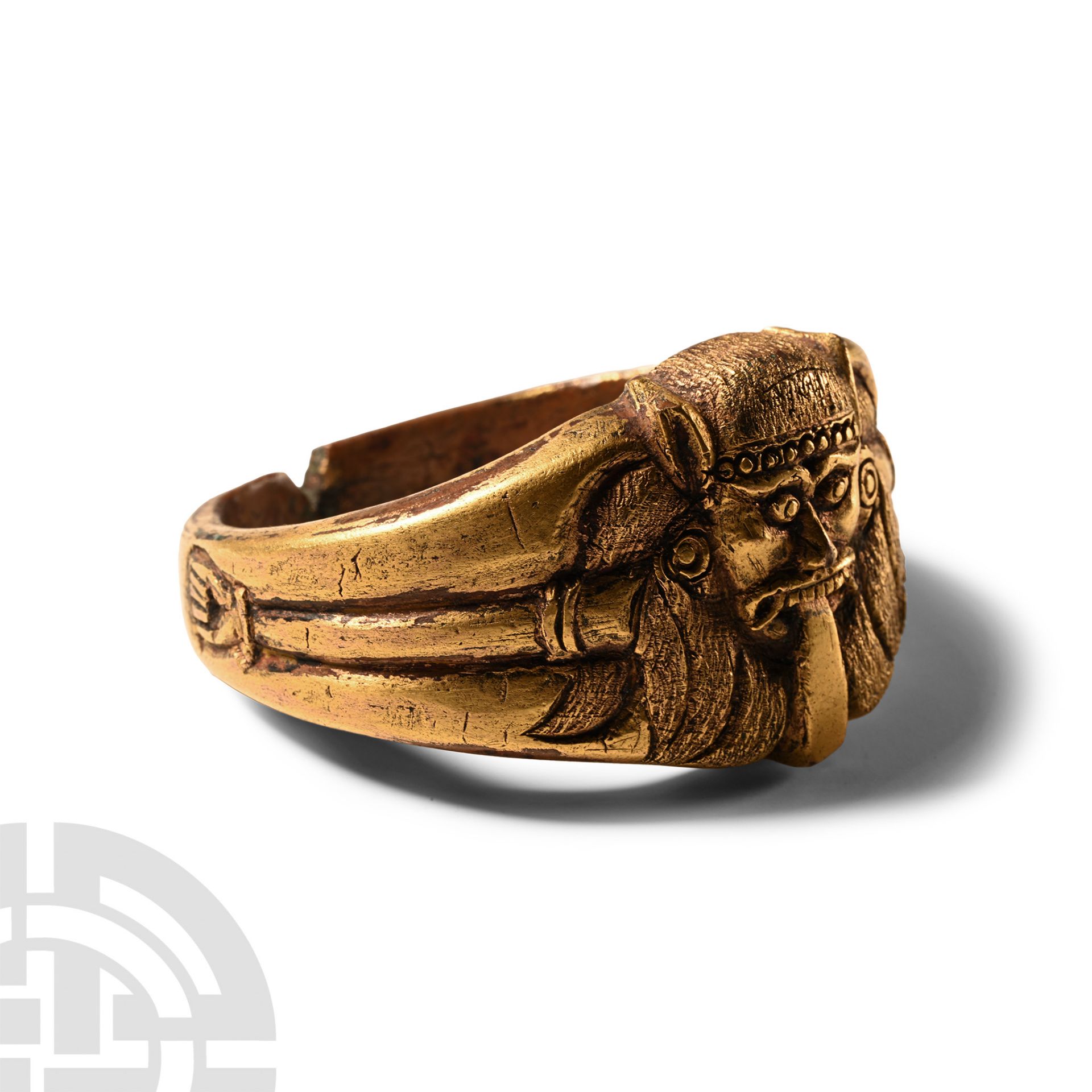 Tibetan Gilt Bronze Bracelet with Demon - Bild 2 aus 2