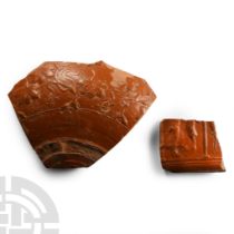 Romano-British 'Moorgate' Samian Ware Sherd Group