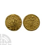 World Coins - Kushan Dynasty - Kanishka I - Gold AV Quarter Dinar