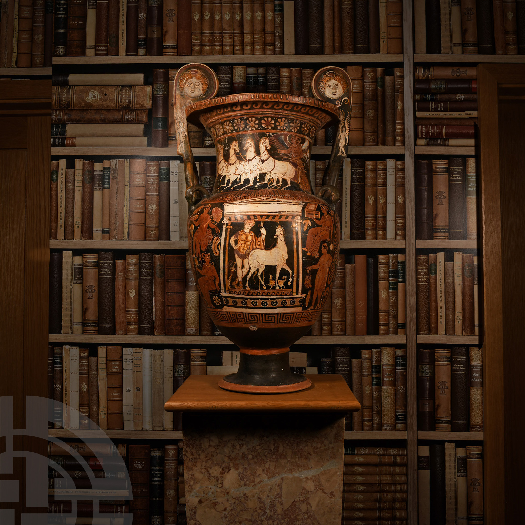 Monumental Apulian Red-Figure Volute Krater Attributed to the Licurgus Painter