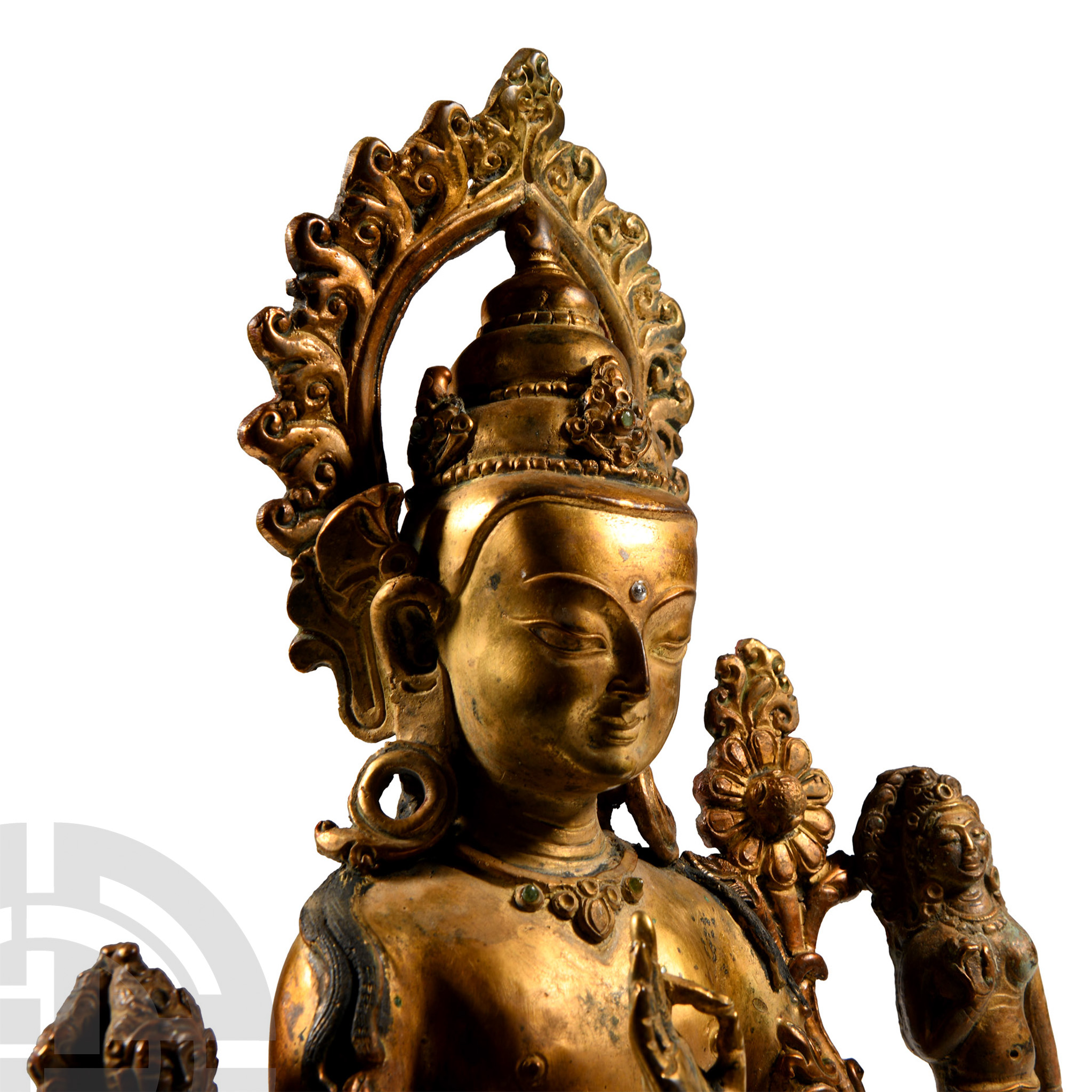 Sino-Tibetan Gilt Bronze Buddha Statue - Image 2 of 2