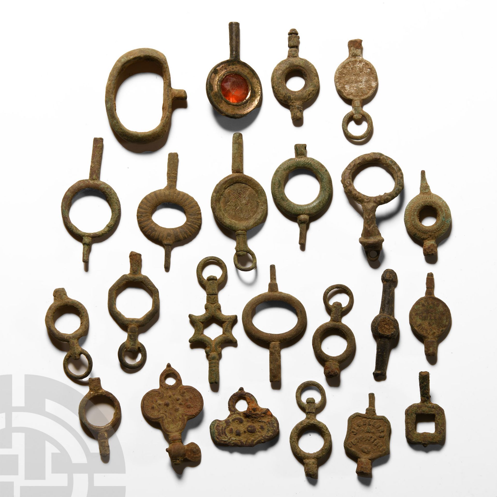Post Medieval Bronze Watch Key Group