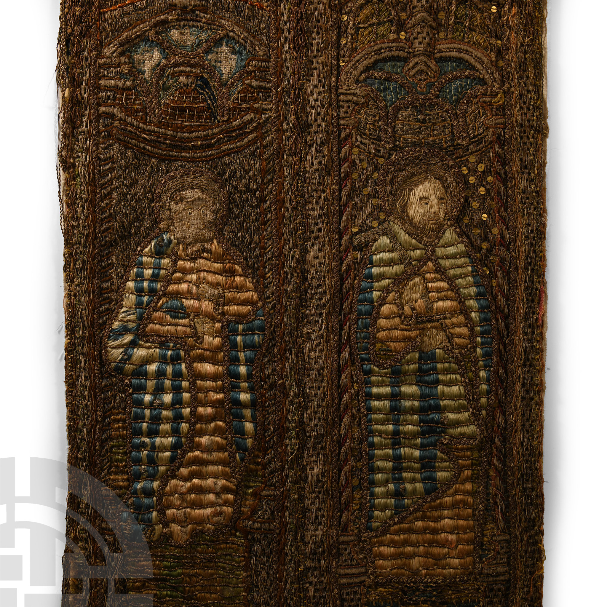Medieval Embroidered Orphrey with Six Saints - Image 3 of 4