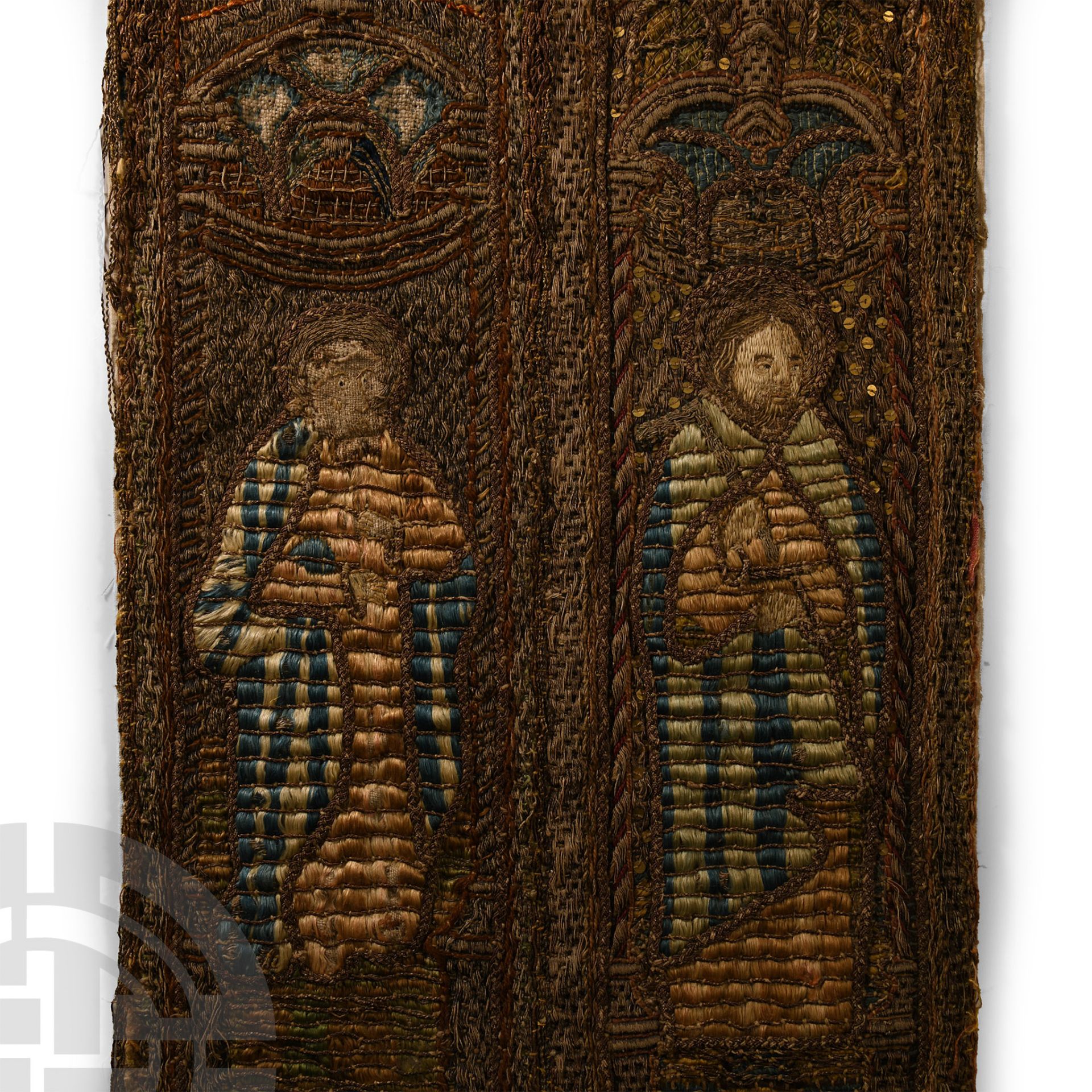 Medieval Embroidered Orphrey with Six Saints - Bild 3 aus 4