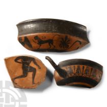 Greek Terracotta Attic Black Figure Vessel Fragment Group