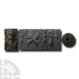 Large Akkadian Cylinder Seal with Contest Scene