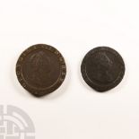 English Milled Coins - George III - 1797 - AE Twopence and Penny Group [2]