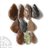 Stone Age Knapped Arrowhead Collection
