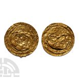 Roman Sheet Gold Phalera Covers with Pelta Shields