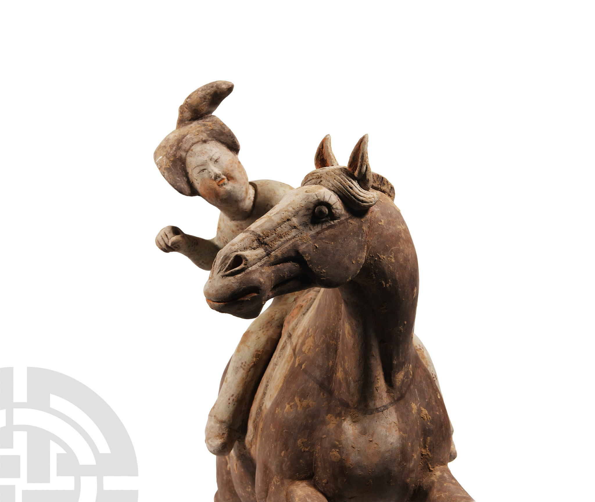 Large Chinese Tang Terracotta Polo Player - Image 2 of 2