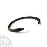 Roman Bronze Snake-Headed Bracelet