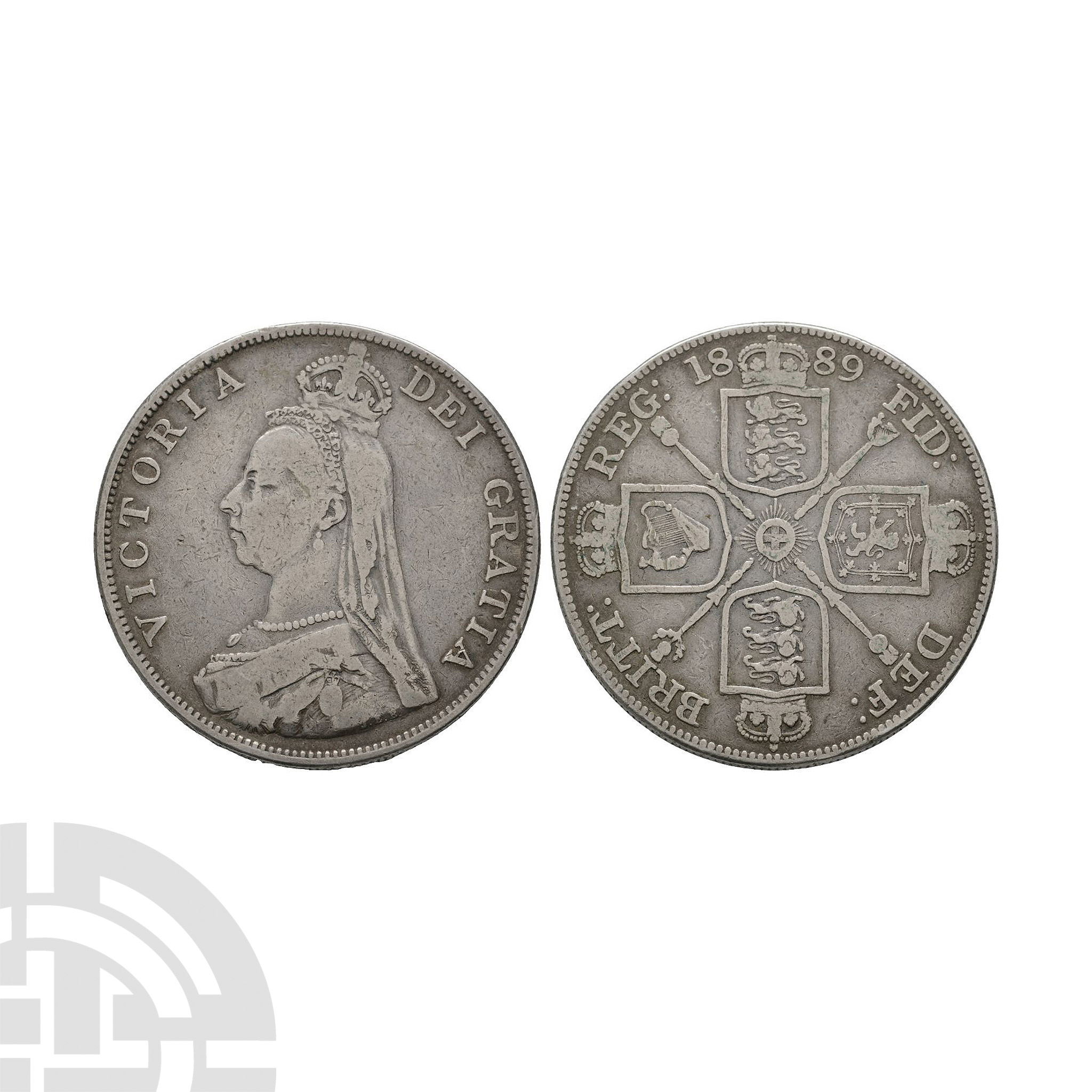 English Milled Coins - Victoria 1889 - AR Double Florin