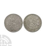 World Coins - Peru - Lima - 1924 - AR Five Decimos Fino