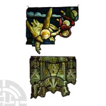 Gothic Stained Glass Panel Pair